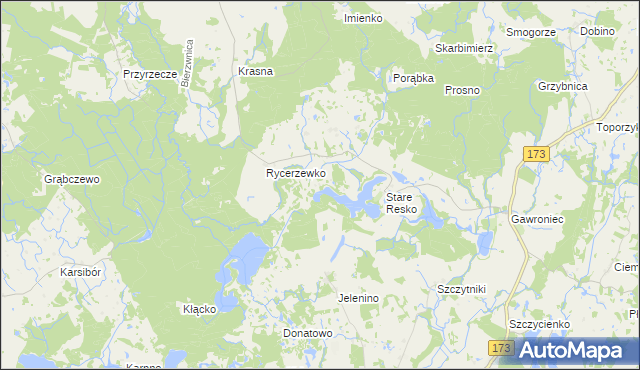 mapa Kapice gmina Połczyn-Zdrój, Kapice gmina Połczyn-Zdrój na mapie Targeo