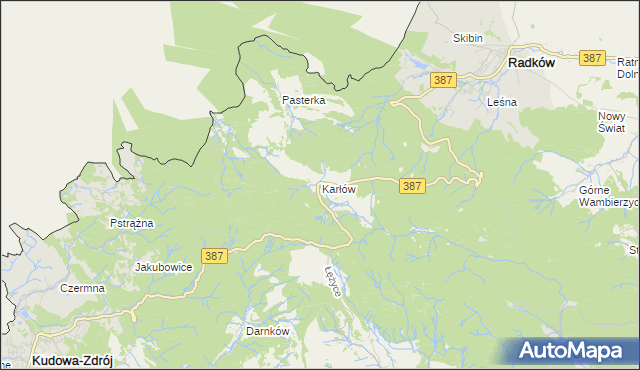 mapa Karłów gmina Radków, Karłów gmina Radków na mapie Targeo