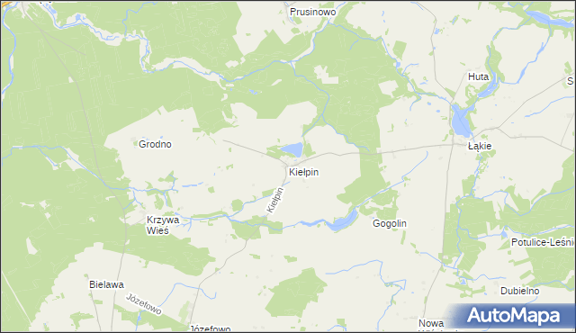 mapa Kiełpin gmina Lipka, Kiełpin gmina Lipka na mapie Targeo