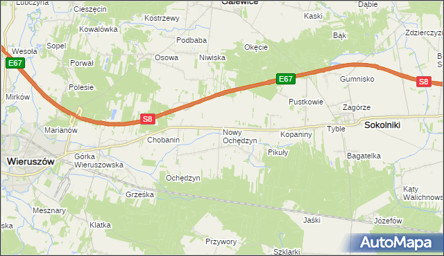 mapa Nowy Ochędzyn, Nowy Ochędzyn na mapie Targeo