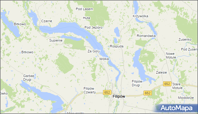 mapa Wólka gmina Filipów, Wólka gmina Filipów na mapie Targeo