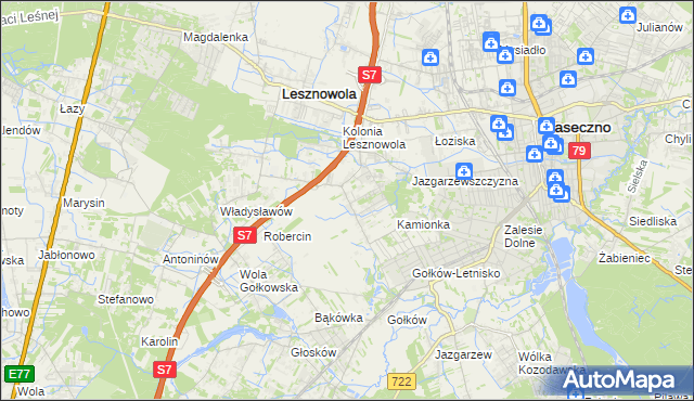 mapa Bobrowiec gmina Piaseczno, Bobrowiec gmina Piaseczno na mapie Targeo