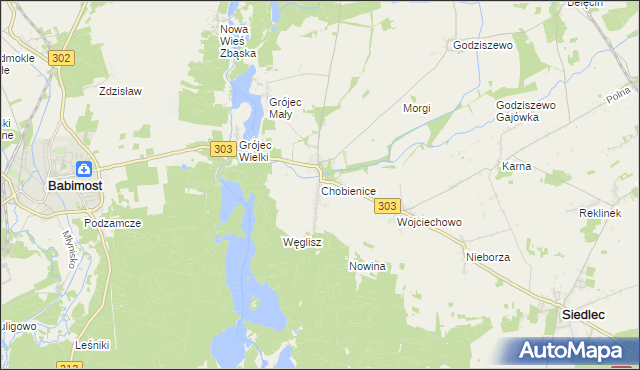 mapa Chobienice, Chobienice na mapie Targeo