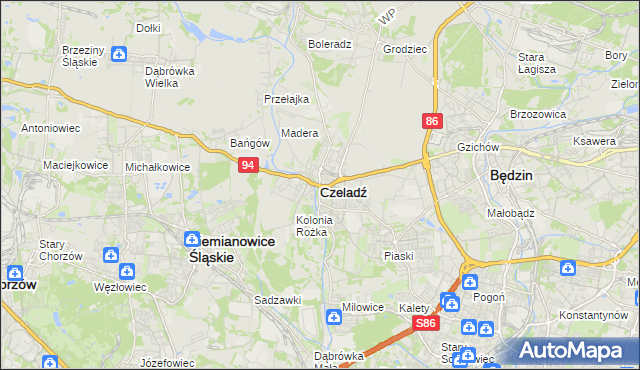 mapa Czeladź, Czeladź na mapie Targeo