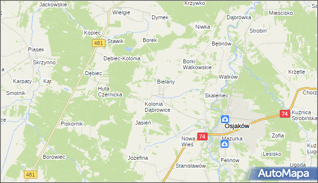 mapa Czernice gmina Osjaków, Czernice gmina Osjaków na mapie Targeo