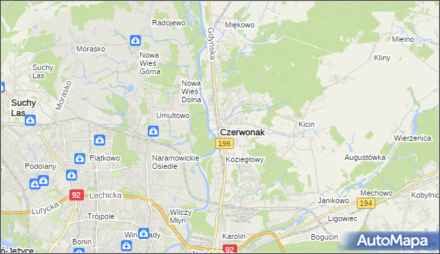 mapa Czerwonak, Czerwonak na mapie Targeo