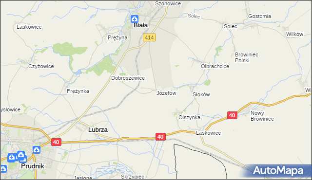 mapa Józefów gmina Biała, Józefów gmina Biała na mapie Targeo