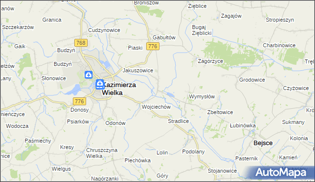 mapa Kazimierza Mała, Kazimierza Mała na mapie Targeo