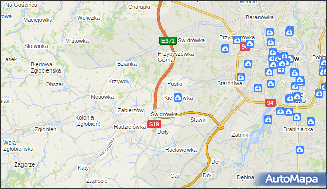 mapa Kielanówka, Kielanówka na mapie Targeo