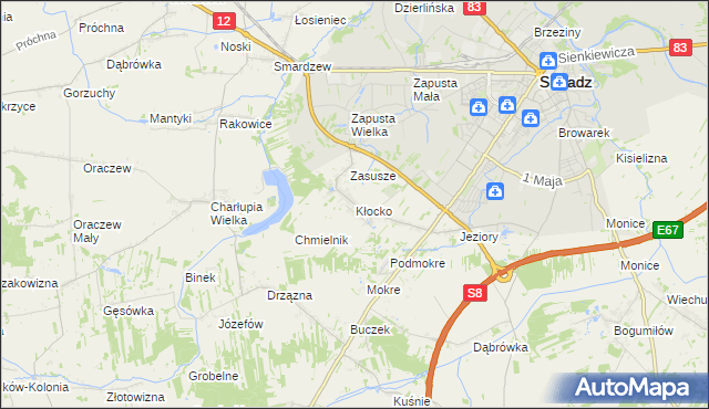 mapa Kłocko, Kłocko na mapie Targeo