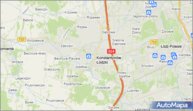 mapa Konstantynów Łódzki, Konstantynów Łódzki na mapie Targeo