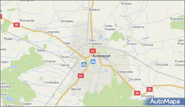 mapa Krotoszyna, Krotoszyn na mapie Targeo