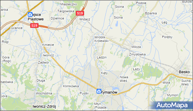 mapa Ladzin, Ladzin na mapie Targeo