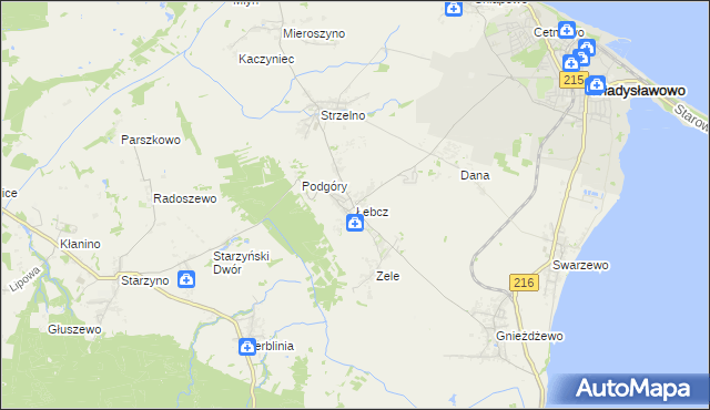 mapa Łebcz, Łebcz na mapie Targeo