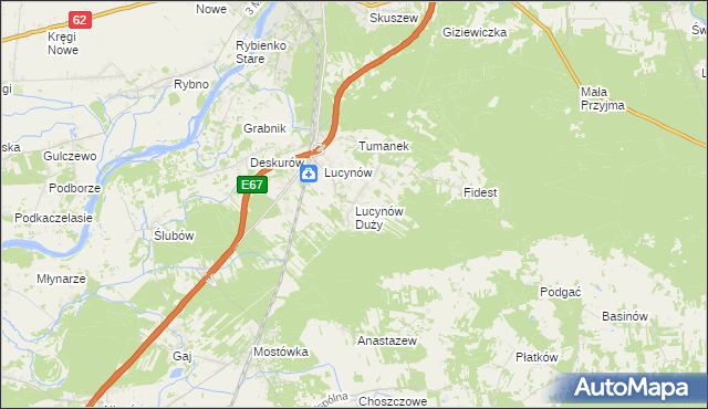 mapa Lucynów Duży, Lucynów Duży na mapie Targeo