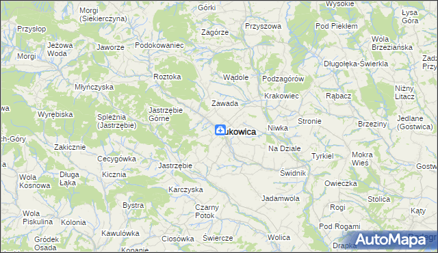 mapa Łukowica, Łukowica na mapie Targeo