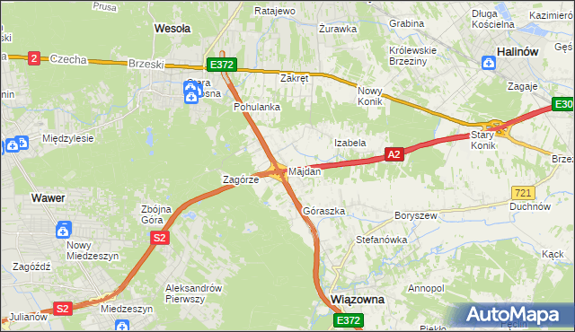 mapa Majdan gmina Wiązowna, Majdan gmina Wiązowna na mapie Targeo