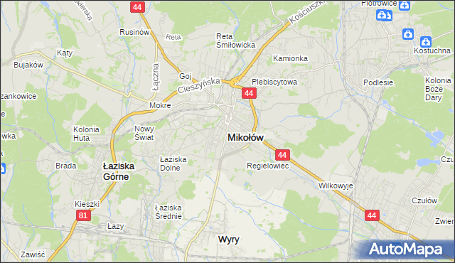 mapa Mikołów, Mikołów na mapie Targeo