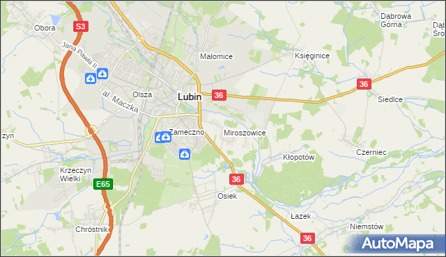 mapa Miroszowice, Miroszowice na mapie Targeo