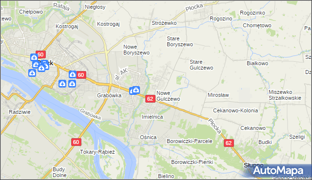 mapa Nowe Gulczewo, Nowe Gulczewo na mapie Targeo