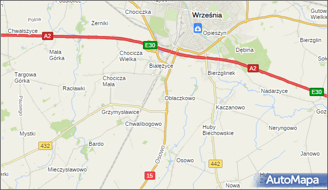 mapa Obłaczkowo, Obłaczkowo na mapie Targeo