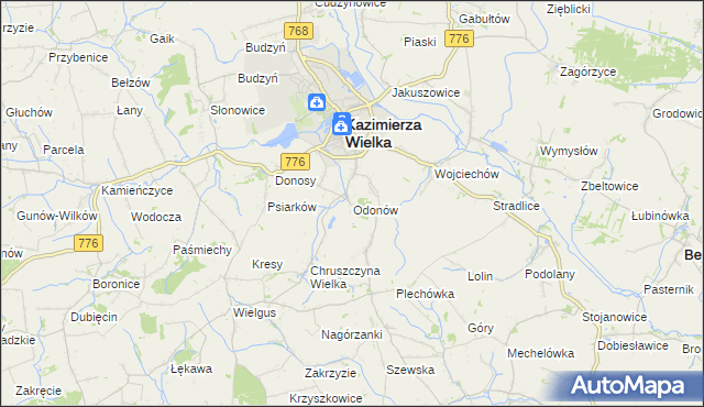 mapa Odonów, Odonów na mapie Targeo