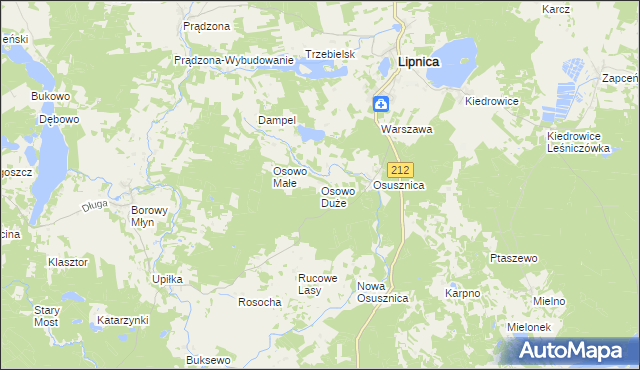 mapa Osowo Duże, Osowo Duże na mapie Targeo