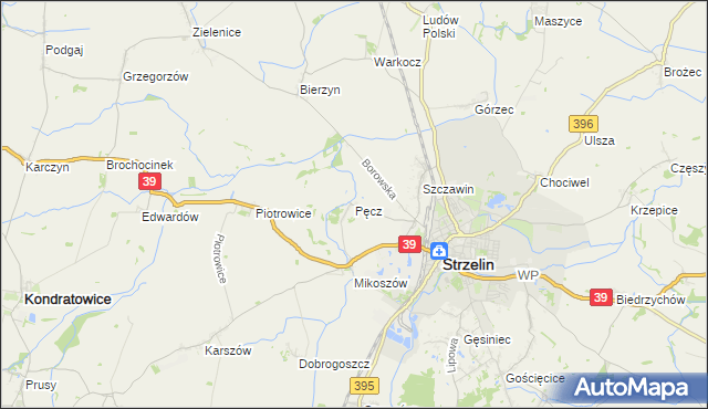 mapa Pęcz, Pęcz na mapie Targeo