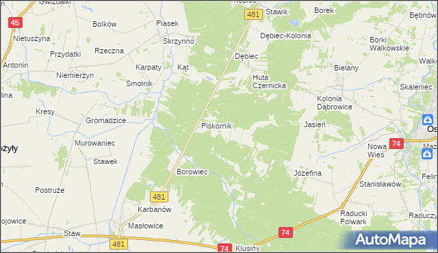 mapa Piskornik Czernicki, Piskornik Czernicki na mapie Targeo