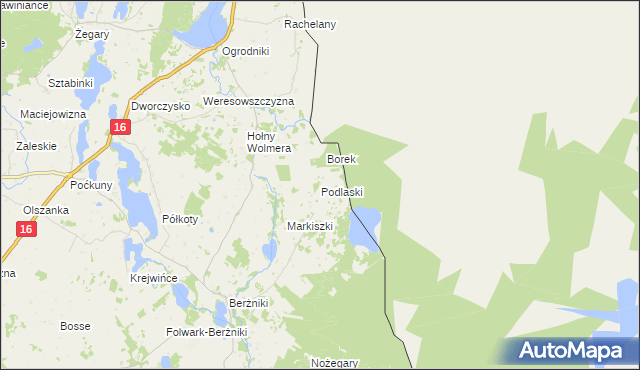 mapa Podlaski gmina Sejny, Podlaski gmina Sejny na mapie Targeo