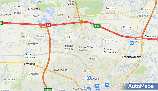 mapa Pogwizdów Nowy, Pogwizdów Nowy na mapie Targeo