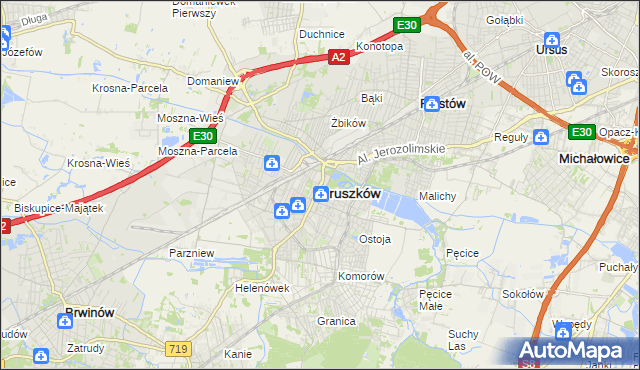 mapa Pruszków, Pruszków na mapie Targeo