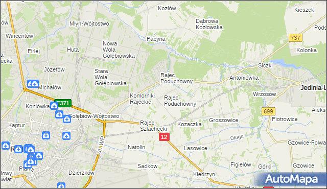 mapa Rajec Poduchowny, Rajec Poduchowny na mapie Targeo