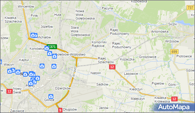 mapa Rajec Szlachecki, Rajec Szlachecki na mapie Targeo