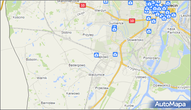 mapa Rajkowo, Rajkowo na mapie Targeo