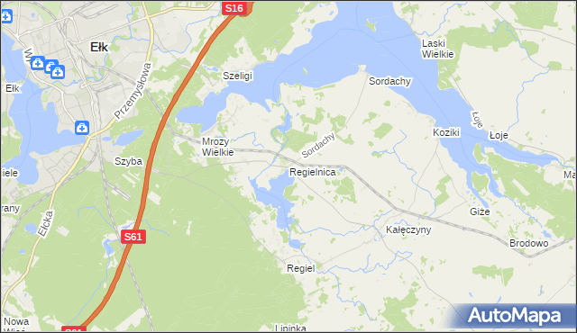 mapa Regielnica, Regielnica na mapie Targeo