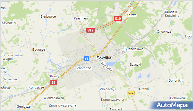 mapa Sokółka, Sokółka na mapie Targeo