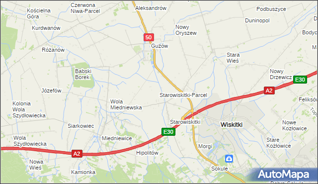 mapa Starowiskitki-Parcel, Starowiskitki-Parcel na mapie Targeo