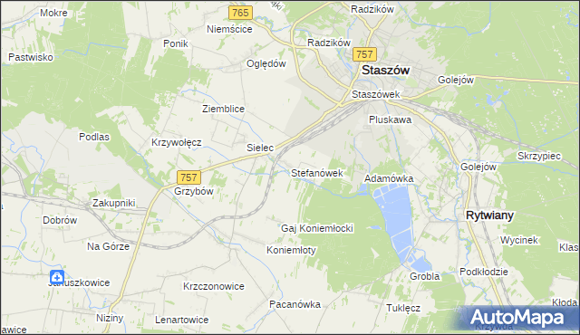 mapa Stefanówek, Stefanówek na mapie Targeo
