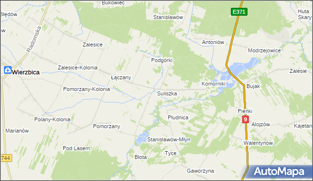 mapa Suliszka, Suliszka na mapie Targeo