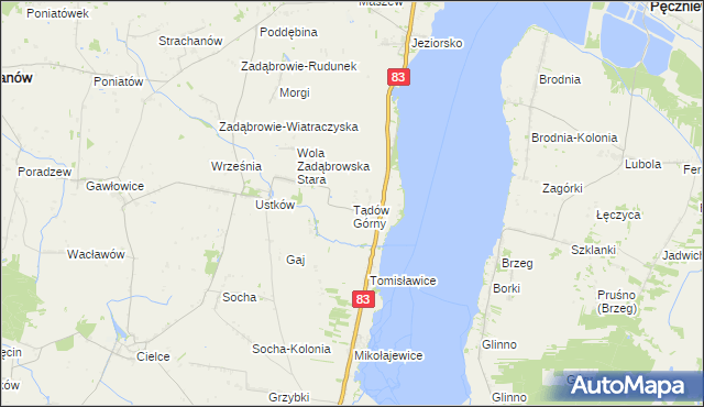 mapa Tądów Górny, Tądów Górny na mapie Targeo