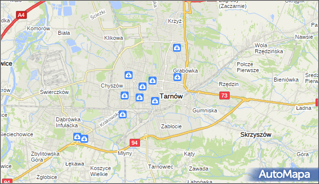 mapa Tarnów, Tarnów na mapie Targeo