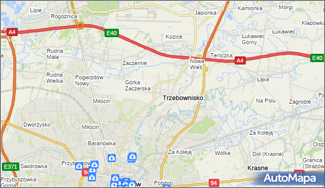 mapa Trzebownisko, Trzebownisko na mapie Targeo