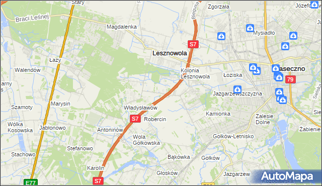 mapa Wilcza Góra gmina Lesznowola, Wilcza Góra gmina Lesznowola na mapie Targeo