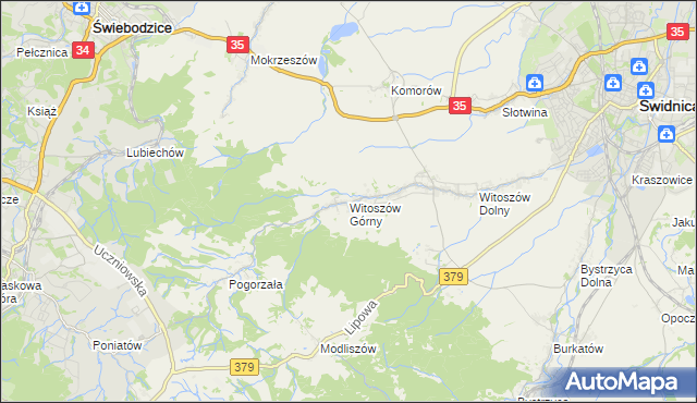 mapa Witoszów Górny, Witoszów Górny na mapie Targeo