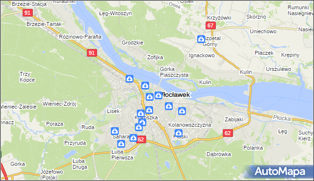 mapa Włocławka, Włocławek na mapie Targeo