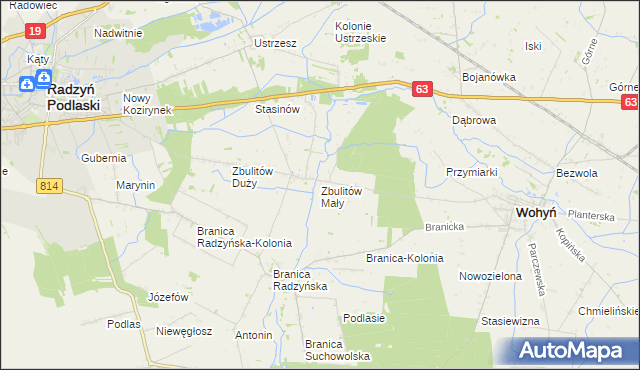 mapa Zbulitów Mały, Zbulitów Mały na mapie Targeo
