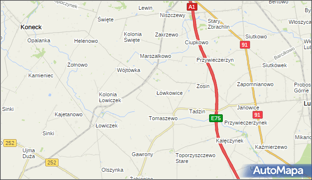 mapa Łówkowice, Łówkowice na mapie Targeo