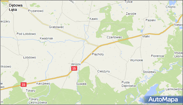 mapa Pląchoty, Pląchoty na mapie Targeo