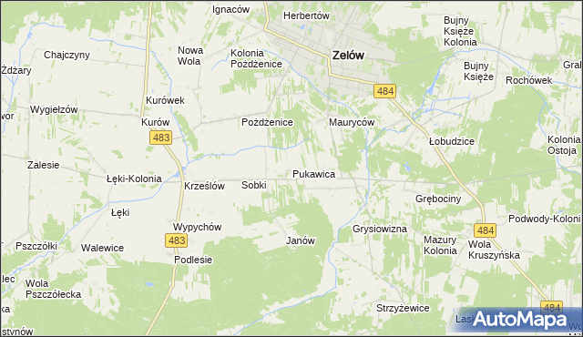 mapa Pukawica, Pukawica na mapie Targeo